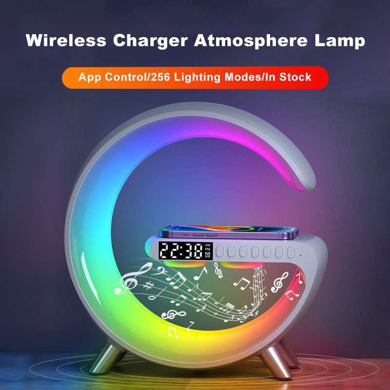 Intelligent Bluetooth Atmosphere Lamp/Clock - W/ Wireless Charging!